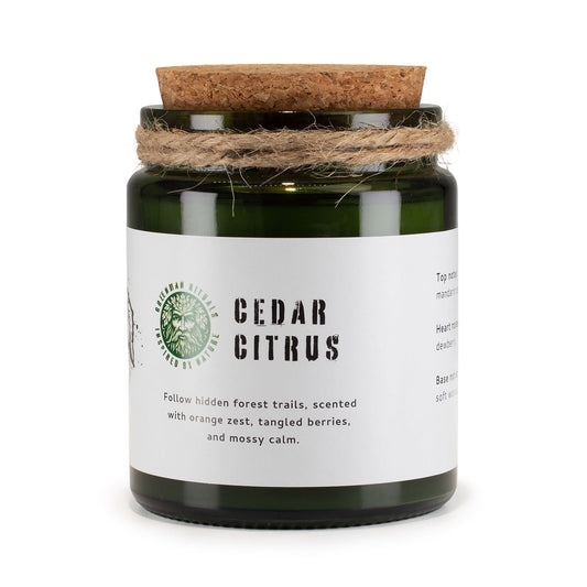 Greenman Rituals Woodwick Soy Candle – Cedar Citrus