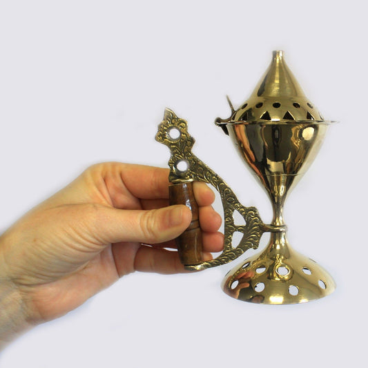 Large Incense Cone Burner with Handle
