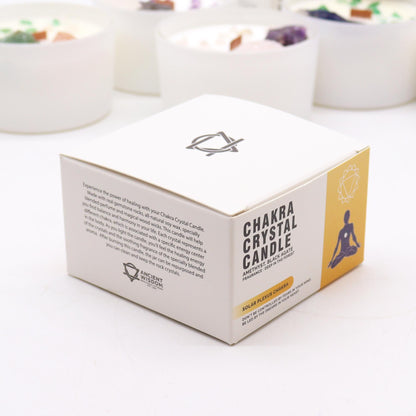 Chakra Crystal Candle – Solar Plexus Chakra | Amethyst, Black Agate & Deep in the Forest