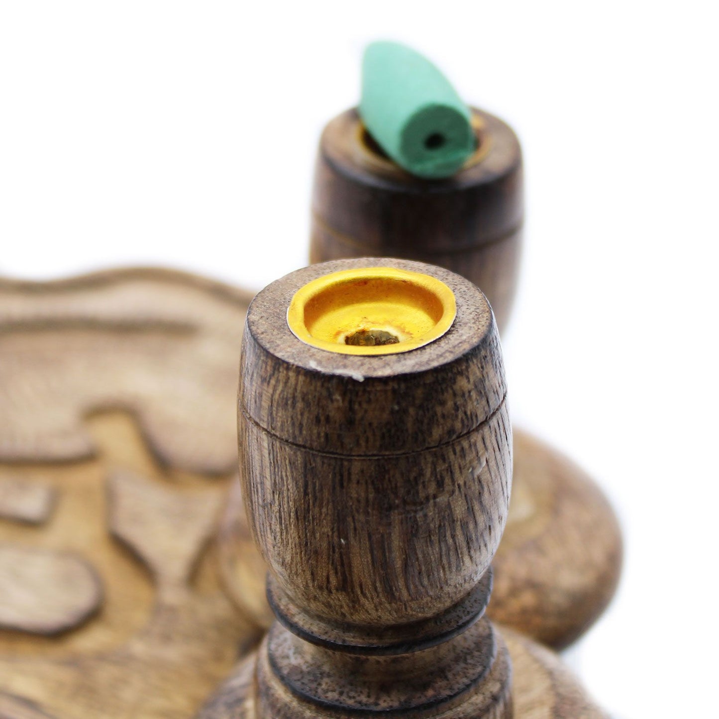 Sm Mango Wood Backflow Incense Burner - Hamsa