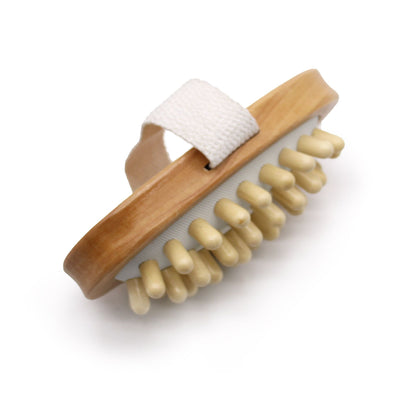Wooden Body Massager – Hemu Wood & Rubber Rollers | 11cm