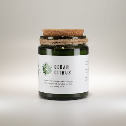 Greenman Rituals Woodwick Soy Candle – Cedar Citrus