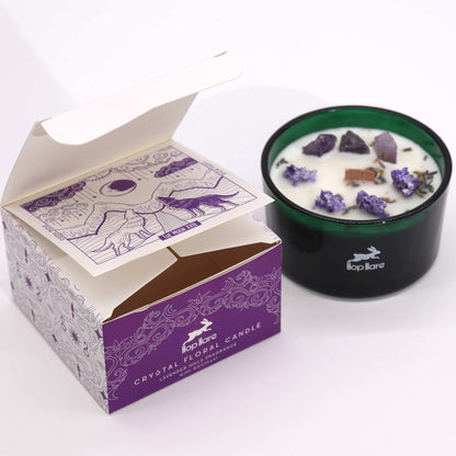 Hop Hare Crystal Magic Flower Candle – The Moon | Amethyst & Lavender Hills