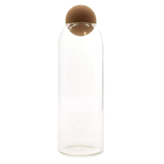 Clear Glass Jar with Cork Ball Lid - 25cm
