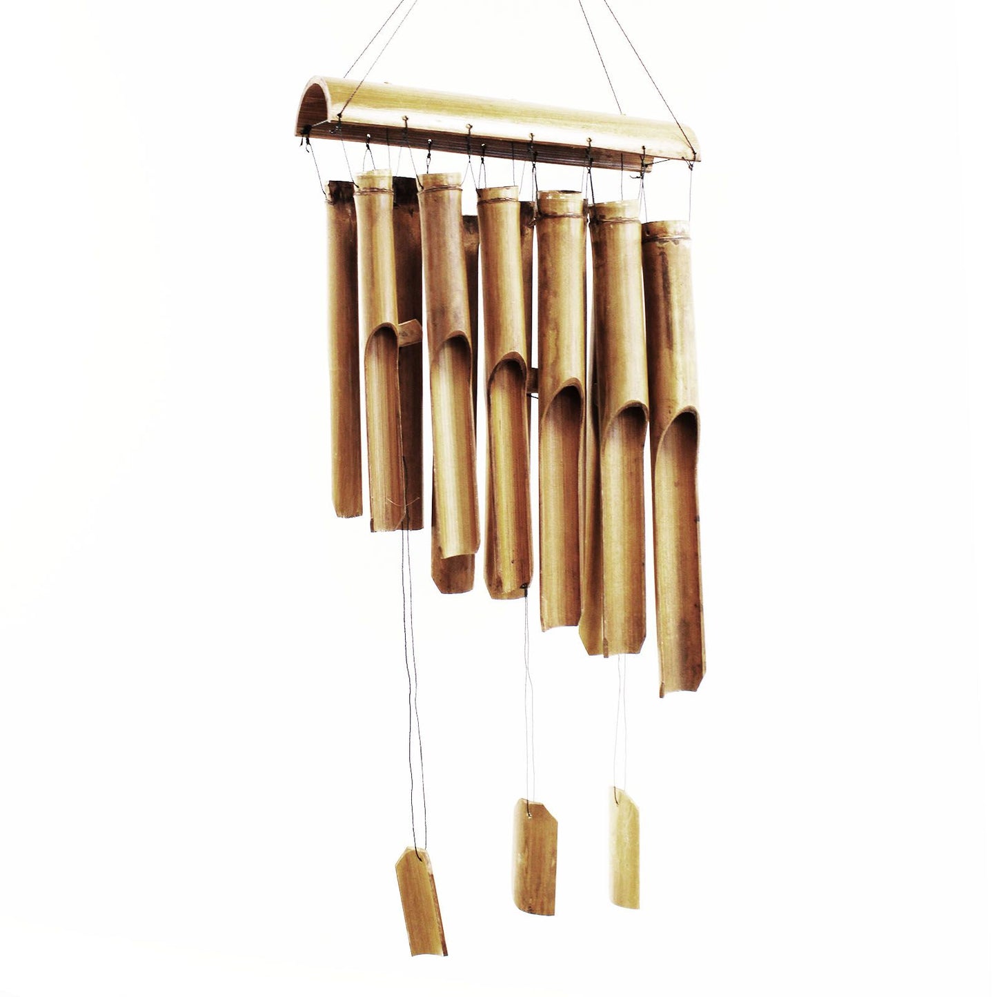12 Large Tube Bamboo Wind Chime 130cm – Natural Finish | Deep Melodic Garden Chime