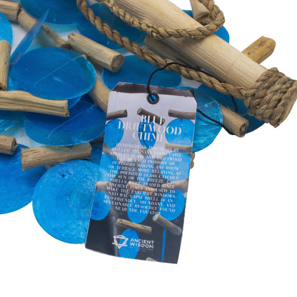 Blue Driftwood Chime – Handmade Capiz Shell & Driftwood
