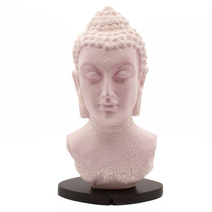 Buddha Bust Lamp – Cherry Crackle | Oval Stand