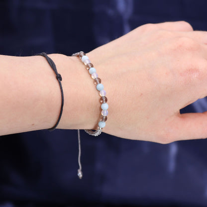 Zodiac Crystal Candle with Gemstone Bracelet – Cancer | Moonstone Eclipse