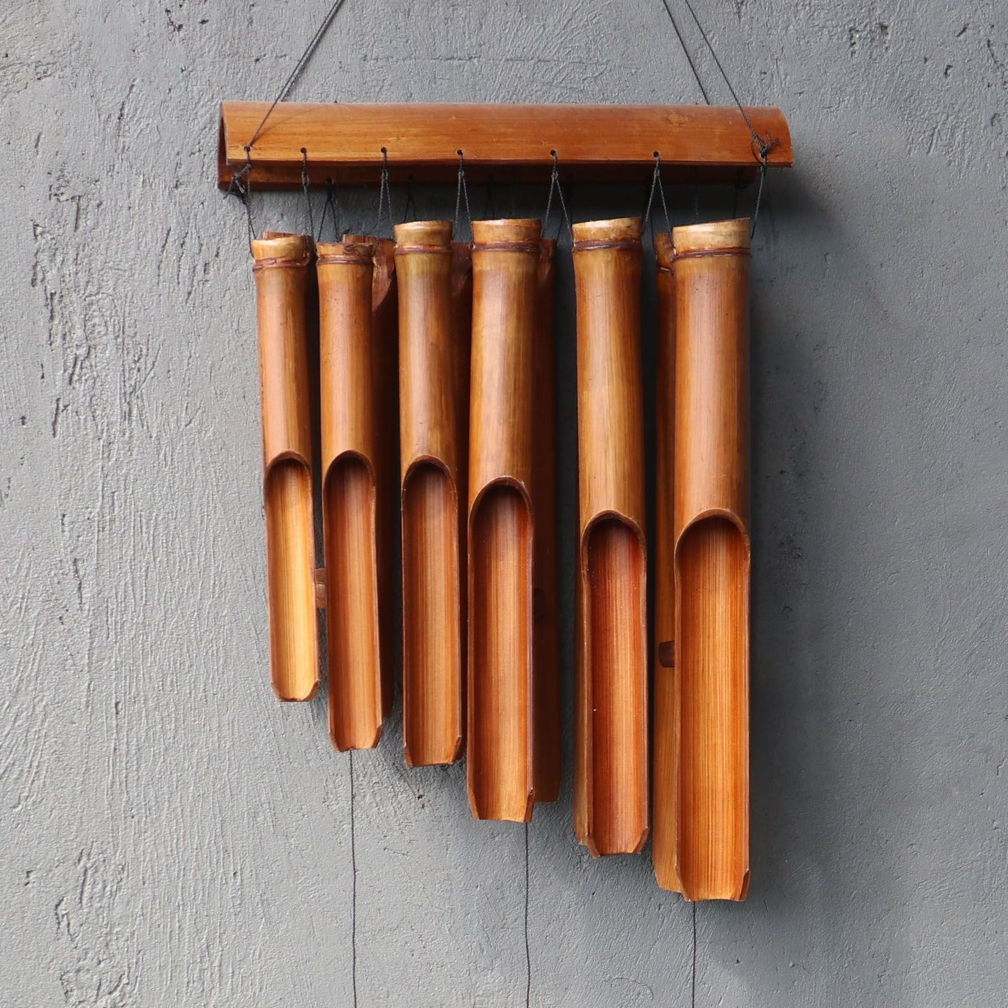 12 Large Tube Bamboo Wind Chime 130cm – Natural Finish | Deep Melodic Garden Chime