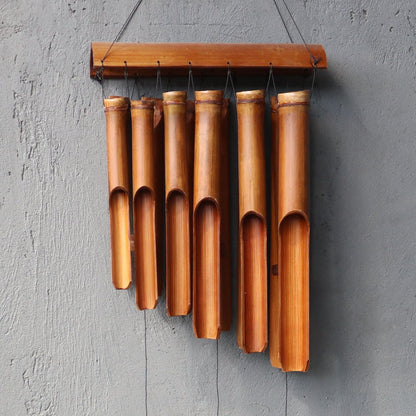 12 Large Tube Bamboo Wind Chime 130cm – Natural Finish | Deep Melodic Garden Chime