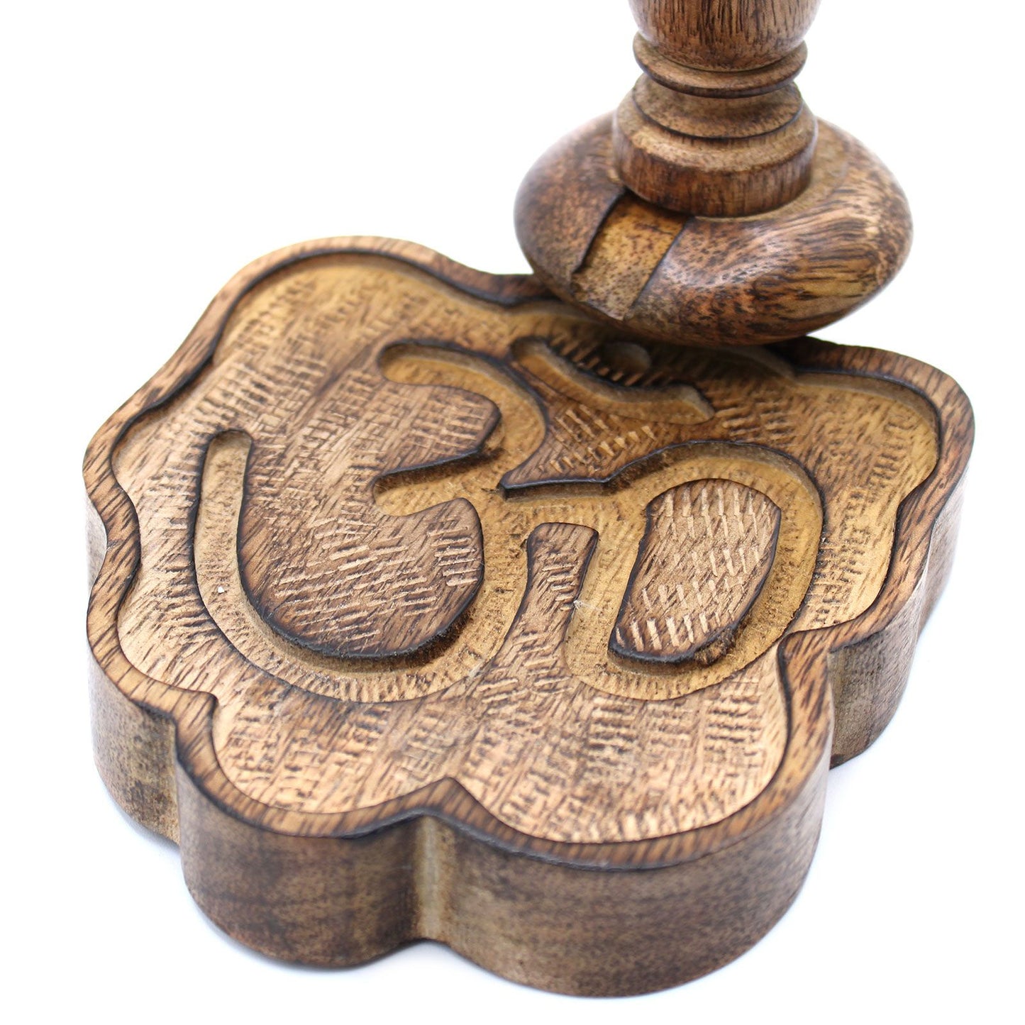 Sm Mango Wood Backflow Incense Burner - Ohm