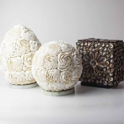 Boho Sea Shell Lamp – Rose Oval | 15cm