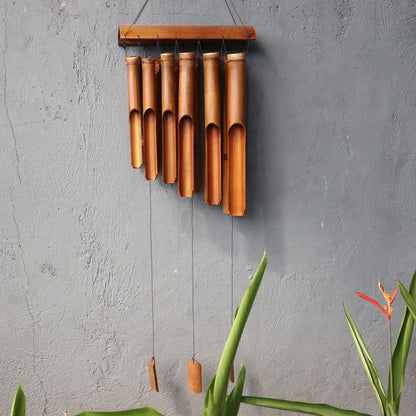 12 Large Tube Bamboo Wind Chime 130cm – Natural Finish | Deep Melodic Garden Chime