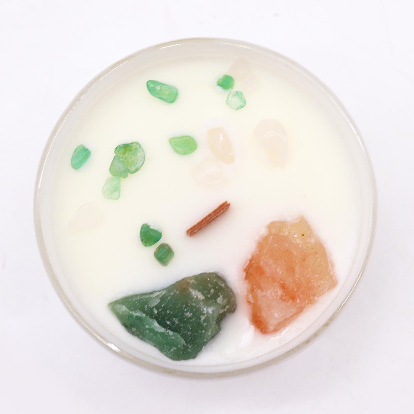 Chakra Crystal Candle – Heart Chakra | Rose Quartz, Crystal Jade & Rose Musk