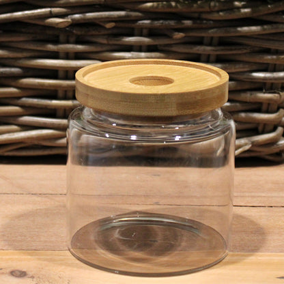 Clear Glass Jar with Bamboo Lid - 10cm