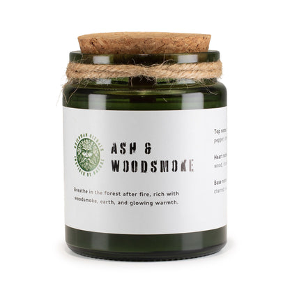 Greenman Rituals Woodwick Soy Candle – Ash & Woodsmoke