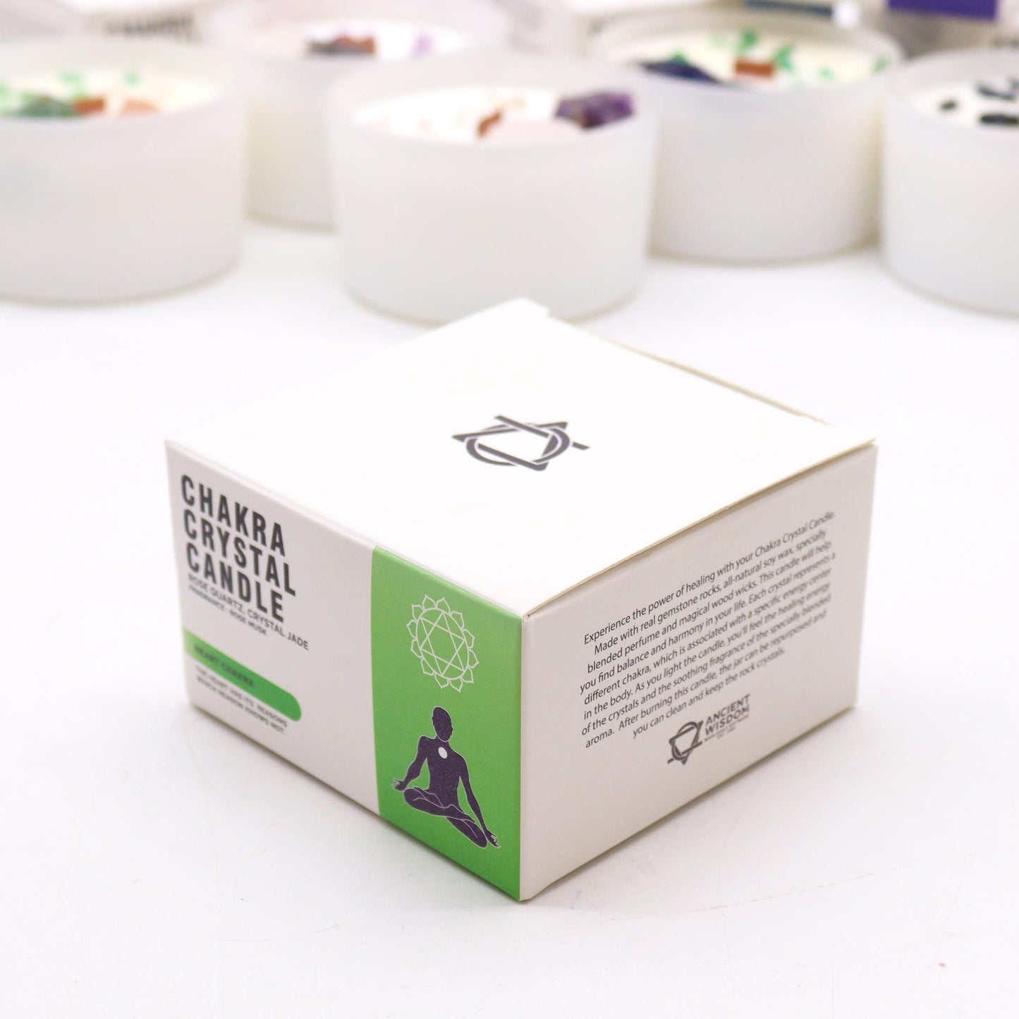 Chakra Crystal Candle – Heart Chakra | Rose Quartz, Crystal Jade & Rose Musk