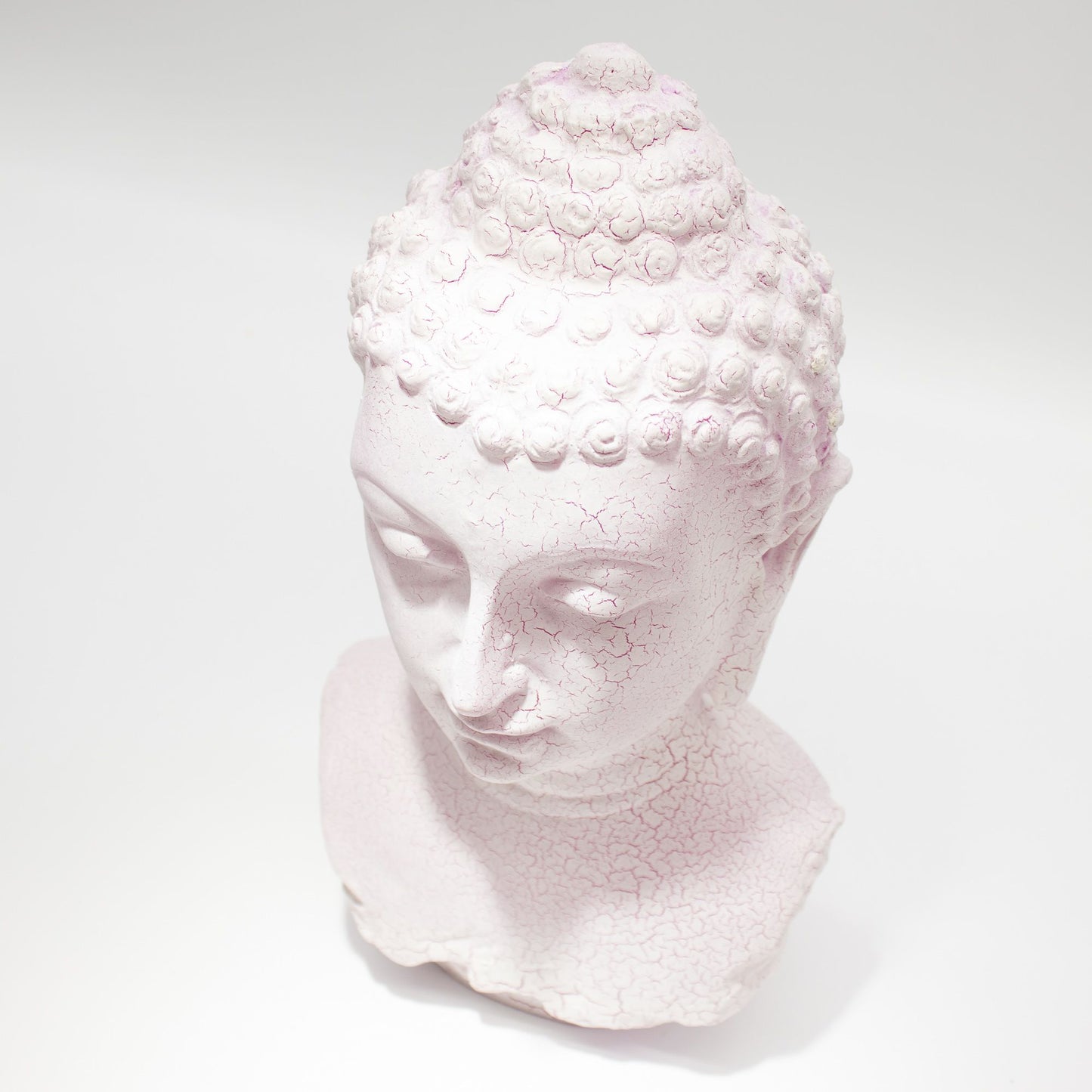 Buddha Bust Lamp – Cherry Crackle | Oval Stand