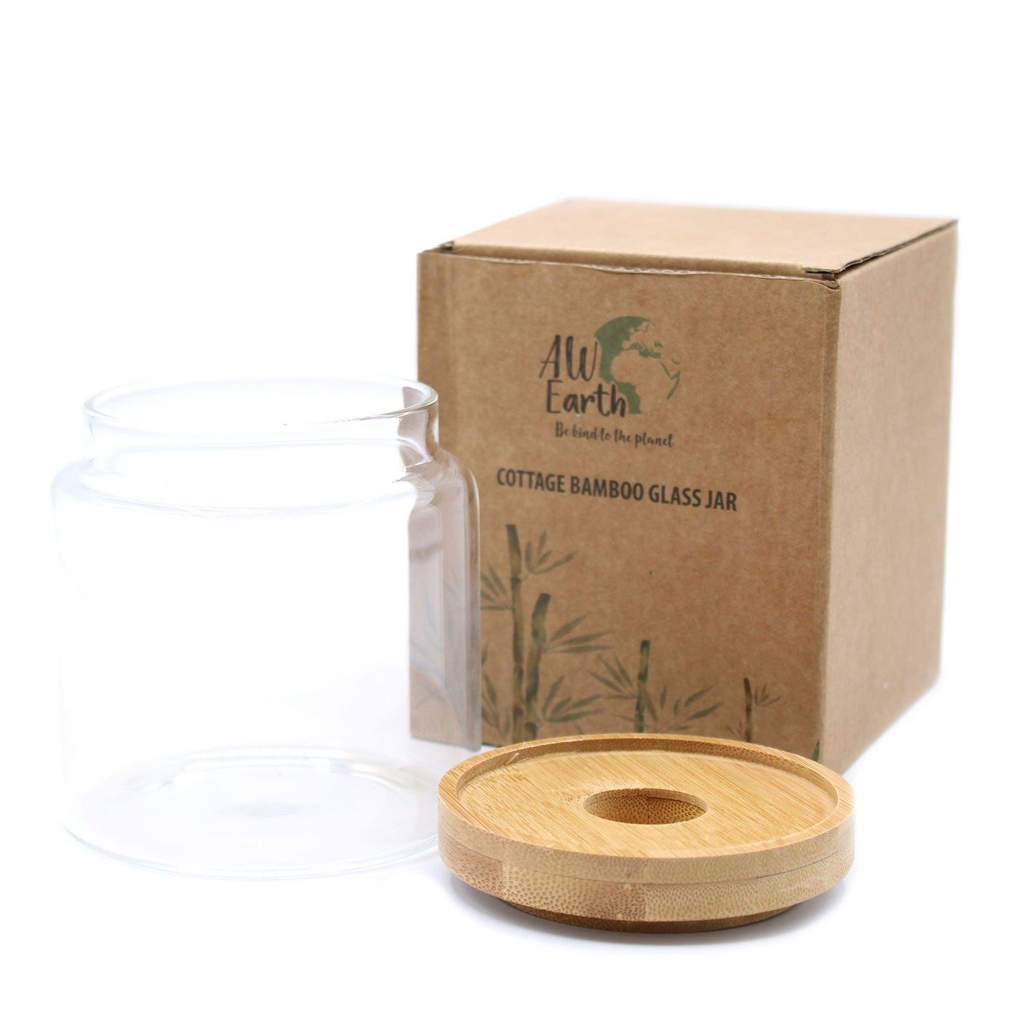 Clear Glass Jar with Bamboo Lid - 10cm