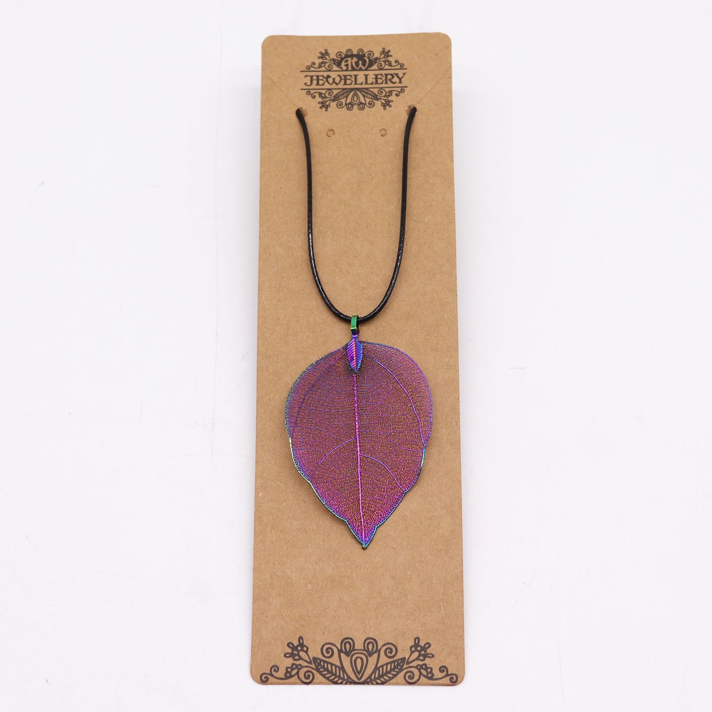Bravery Leaf Necklace – Multicoloured | Real Leaf Electroplated Pendant