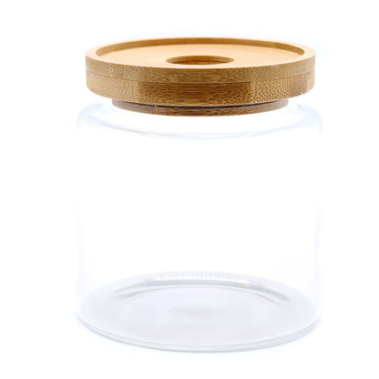 Clear Glass Jar with Bamboo Lid - 10cm