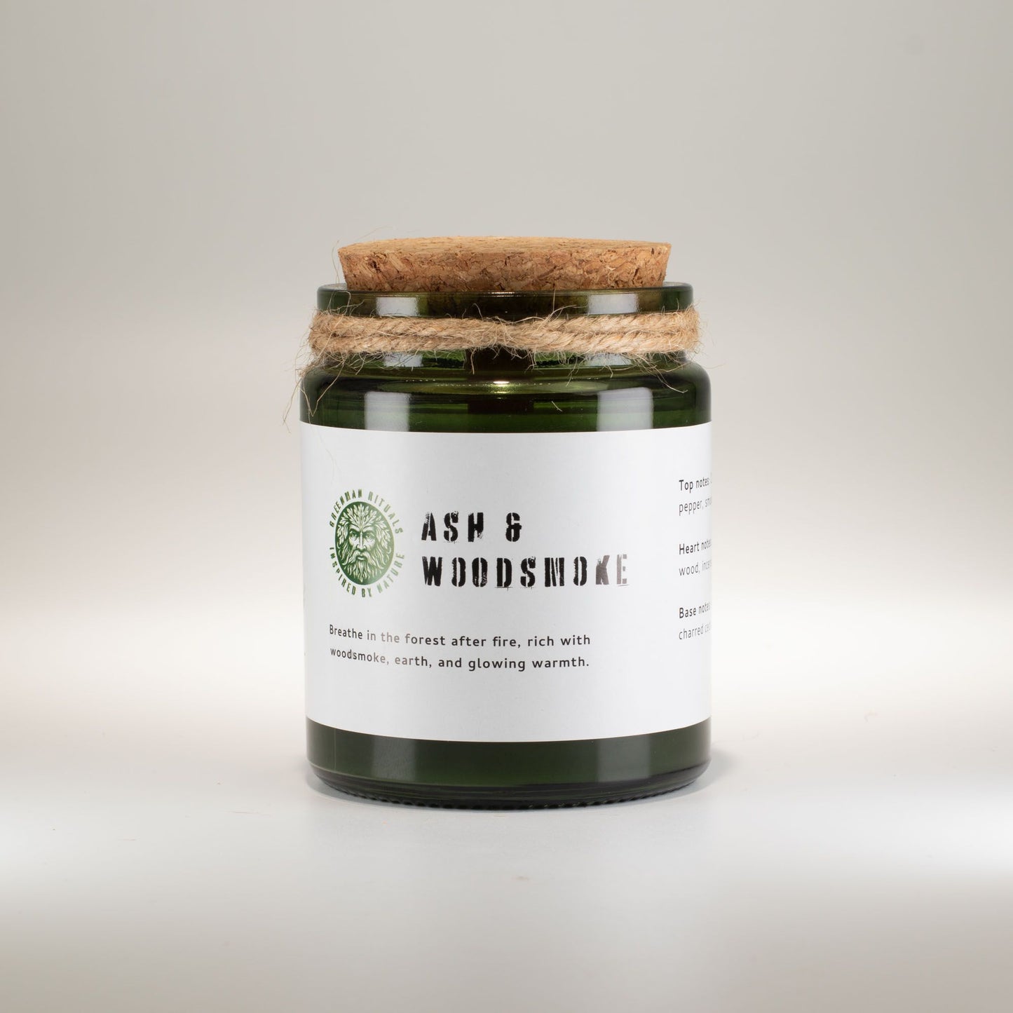 Greenman Rituals Woodwick Soy Candle – Ash & Woodsmoke