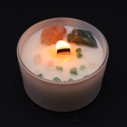 Chakra Crystal Candle – Heart Chakra | Rose Quartz, Crystal Jade & Rose Musk
