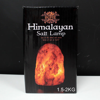 Natural Himalayan Salt Lamp with Wooden Base – 1.5–2kg