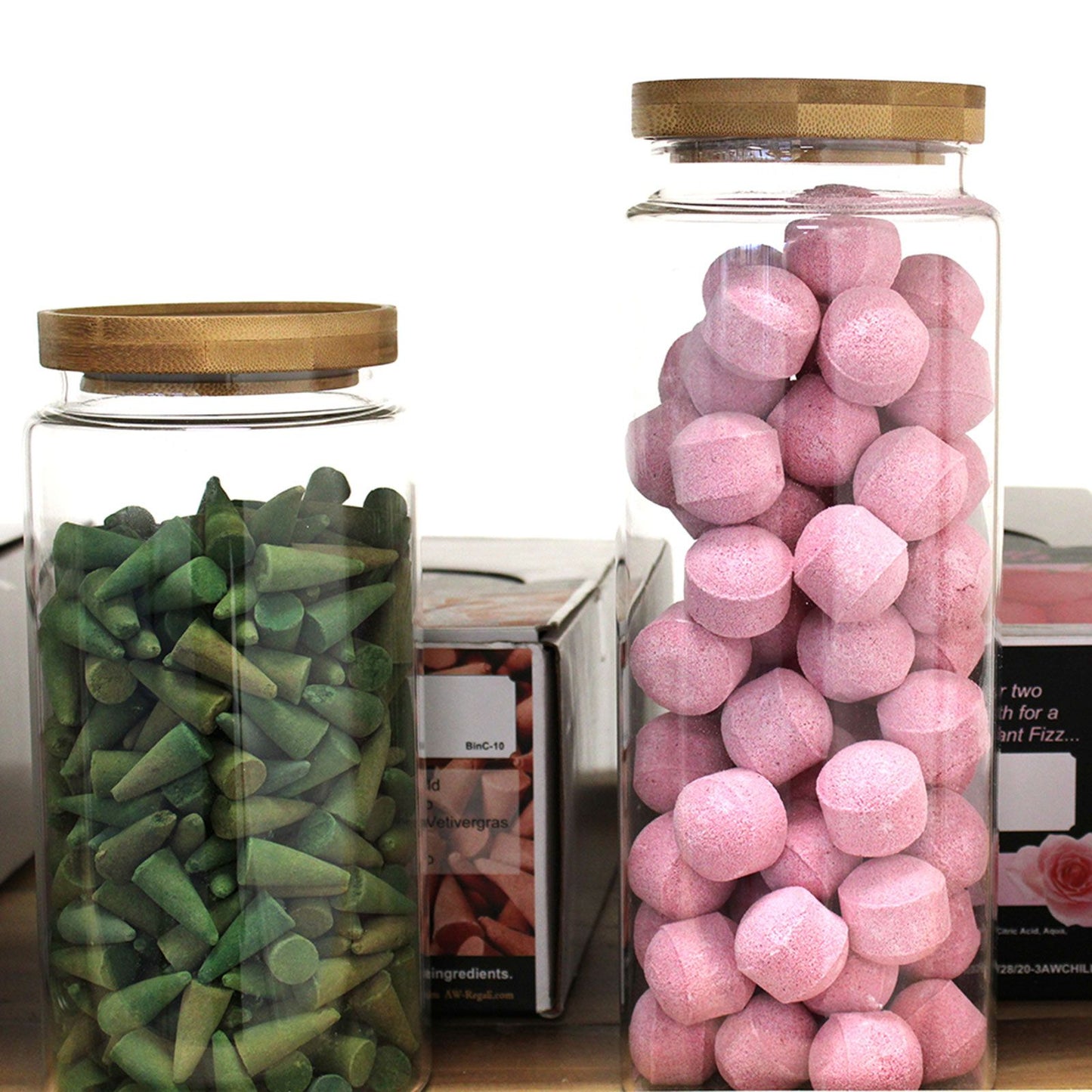Clear Glass Jar with Bamboo Lid - 10cm
